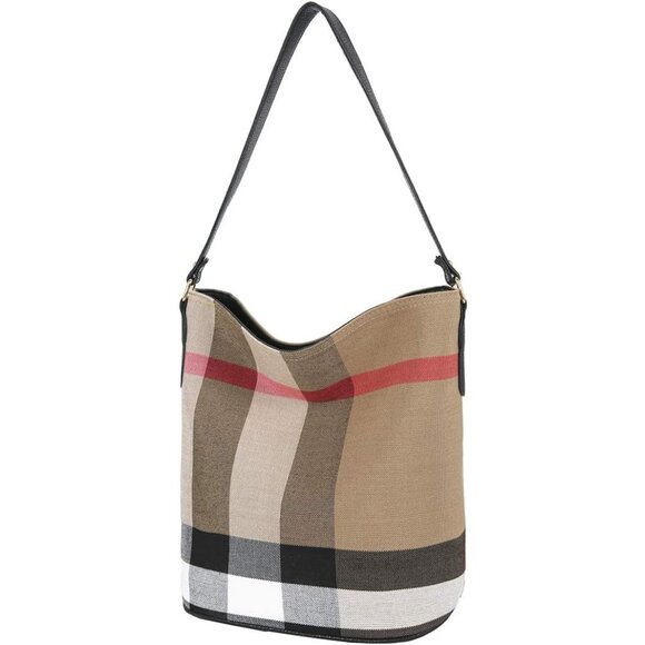 Designer Women's Plaid Tote Bag – Spacious Canvas Purse for Everyday Use - Picture 3 of 5